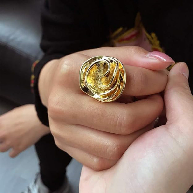 18K Gold-Plated Irregular Flower Ring
