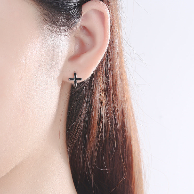 S925 Sterling Silver Cross Earrings