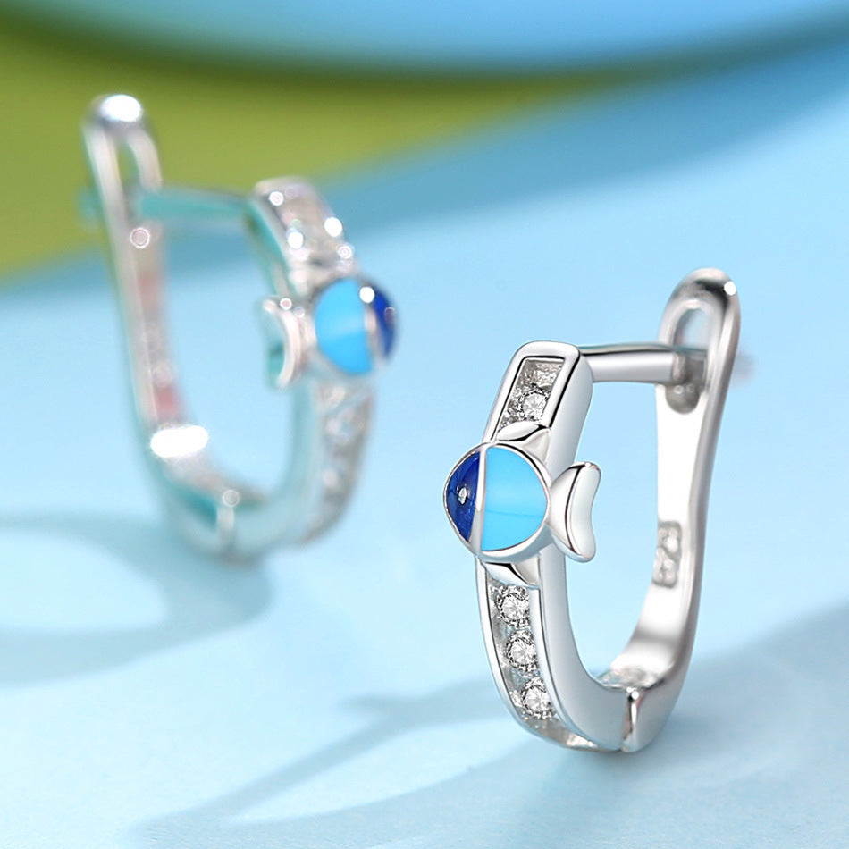 S925 Sterling Silver Tropical Fish Earrings