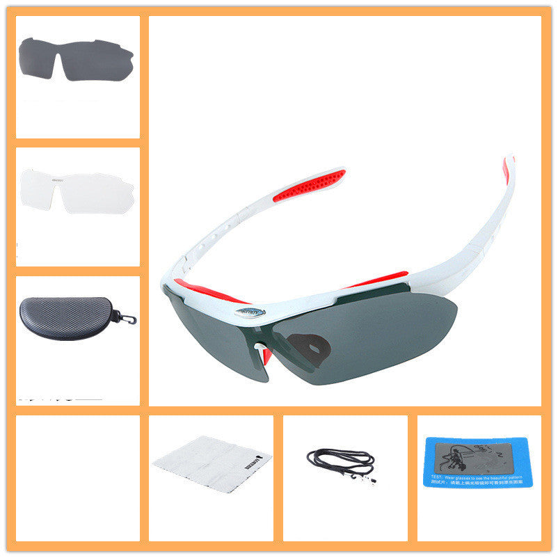 Polarized Cycling Glasses with Myopia Support