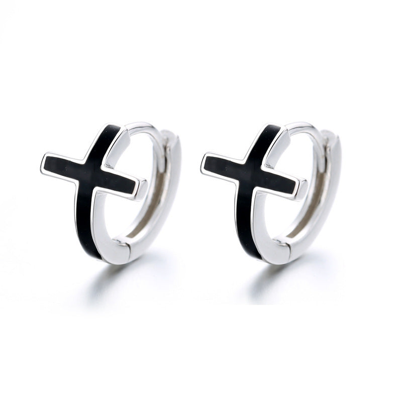 S925 Sterling Silver Cross Earrings