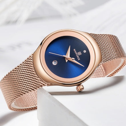 NAVIFORCE Luxus-Damenuhr in Roségold