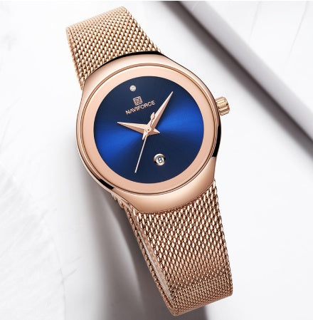 NAVIFORCE Luxus-Damenuhr in Roségold