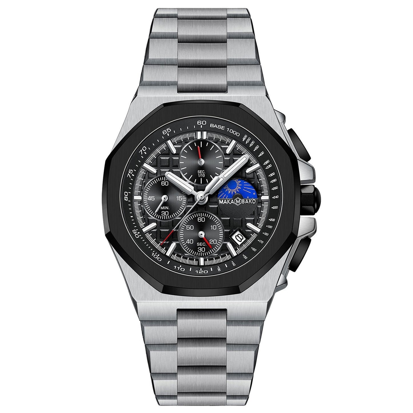 Sun Moon Star Multi-function Waterproof Watch for Men