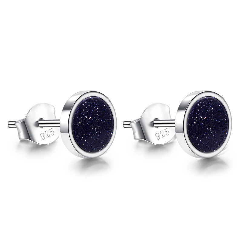 Men's 925 Silver-Plated Statement Stud Earrings
