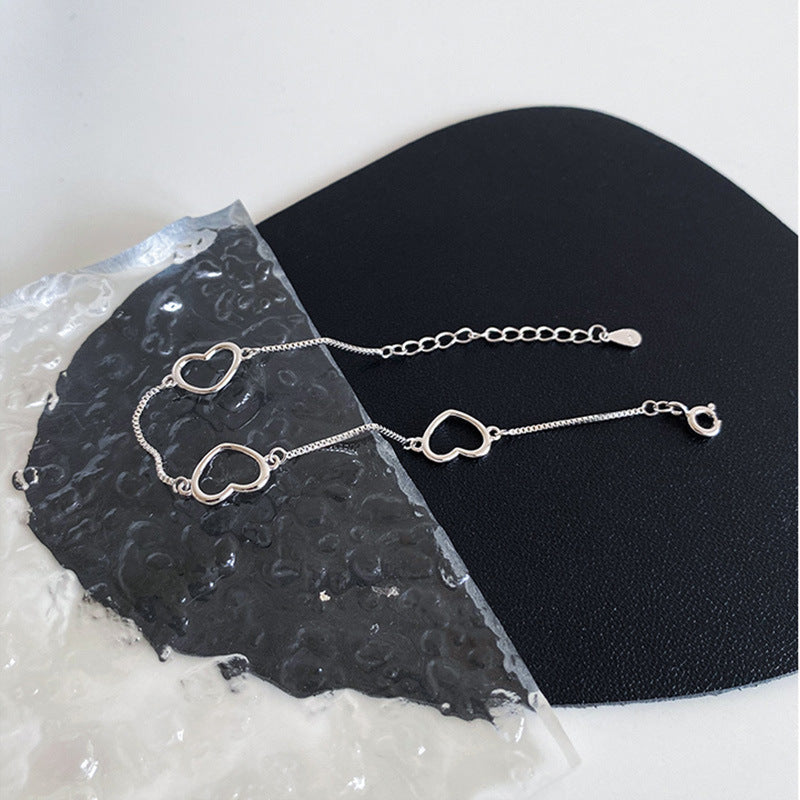 Hollow Heart Charm Bracelet