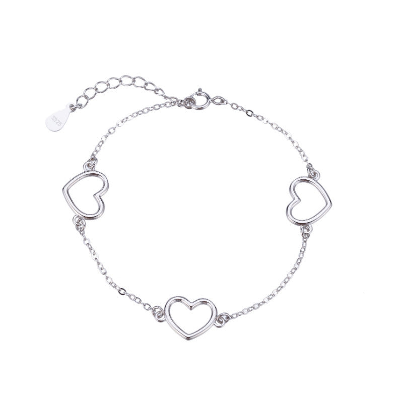 Hollow Heart Charm Bracelet