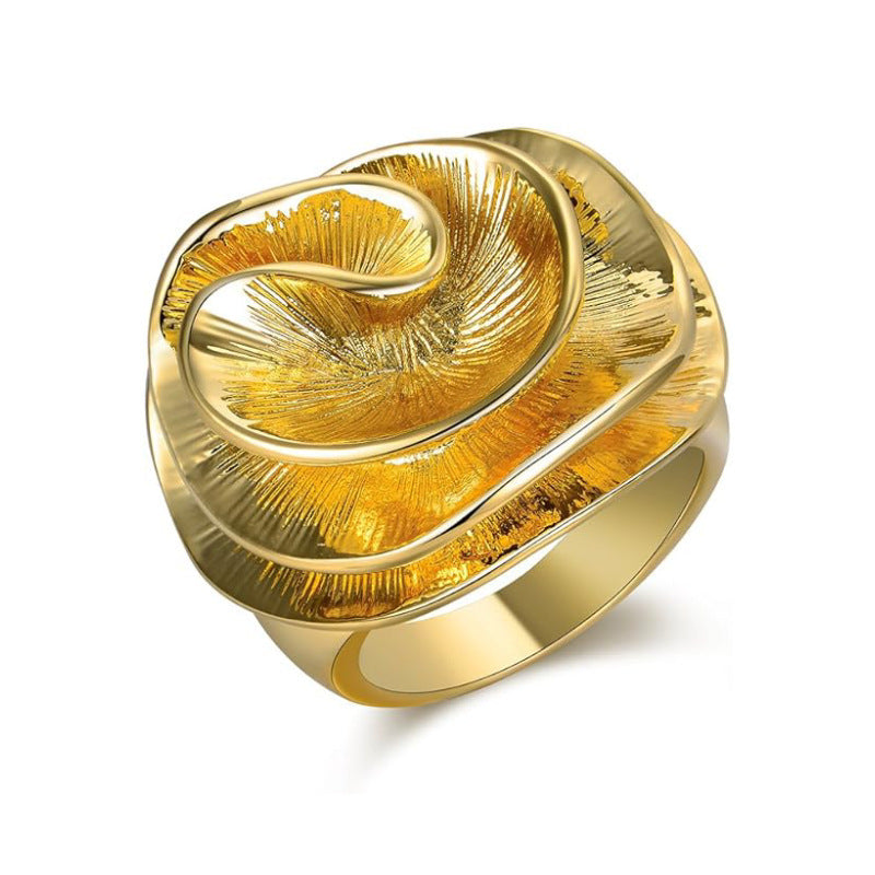 18K Gold-Plated Irregular Flower Ring