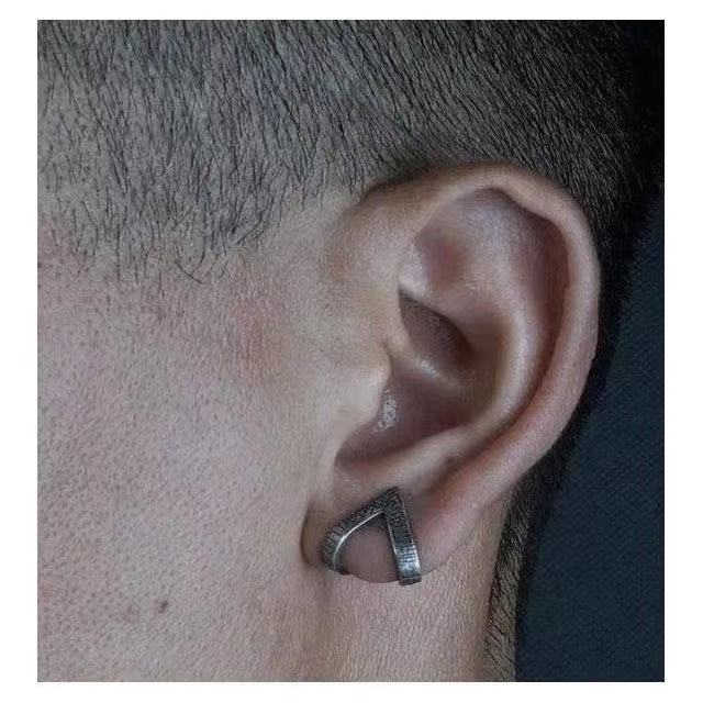 Men's Retro Geometric Triangle Earrings