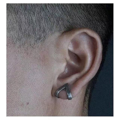 Men's Retro Geometric Triangle Earrings