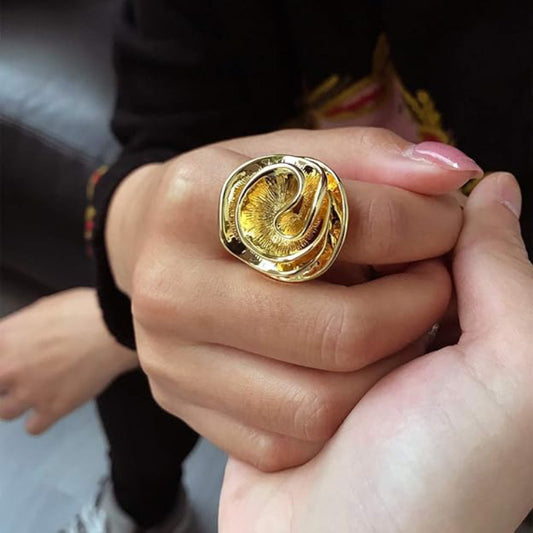 18K Gold-Plated Irregular Flower Ring