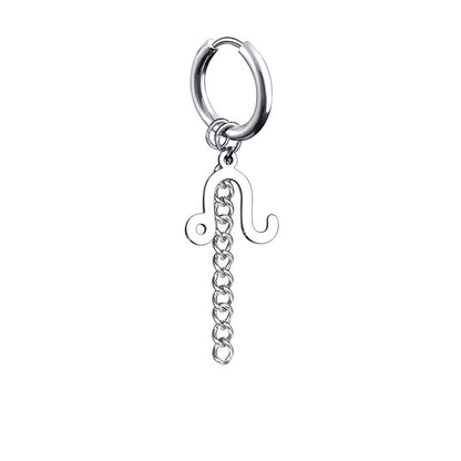 12 Zodiac Sign Titanium Steel Earrings