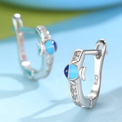 S925 Sterling Silver Tropical Fish Earrings