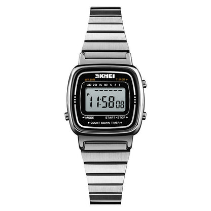 Elegante Damenuhr mit Stahlgitterarmband