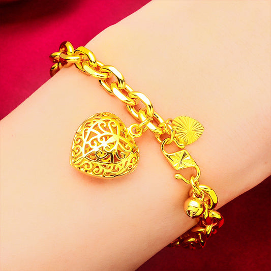 Vietnam Placer Gold Heart Bracelet