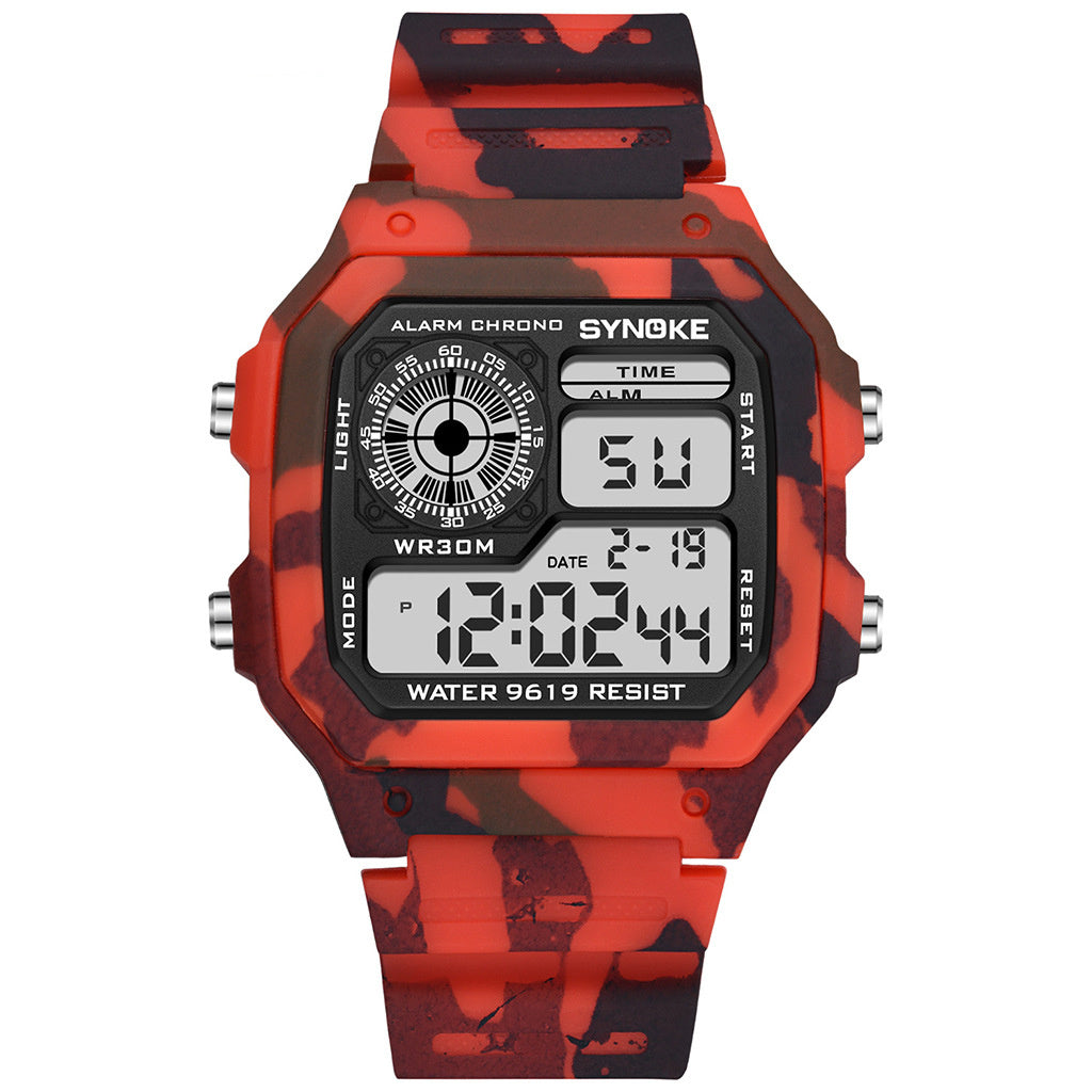 Electronic Watch Seven Colors Noctilucent Waterproof Sports Watch for Men