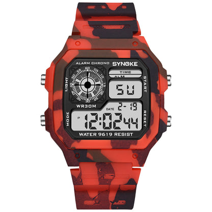 Electronic Watch Seven Colors Noctilucent Waterproof Sports Watch for Men