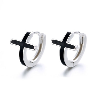 S925 Sterling Silver Cross Earrings