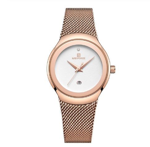 NAVIFORCE Luxus-Damenuhr in Roségold