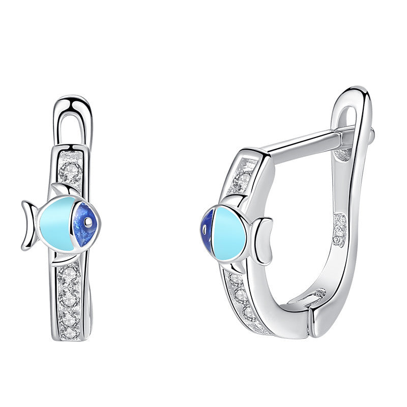 S925 Sterling Silver Tropical Fish Earrings