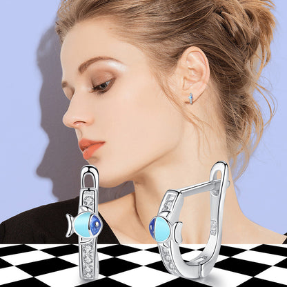 S925 Sterling Silver Tropical Fish Earrings