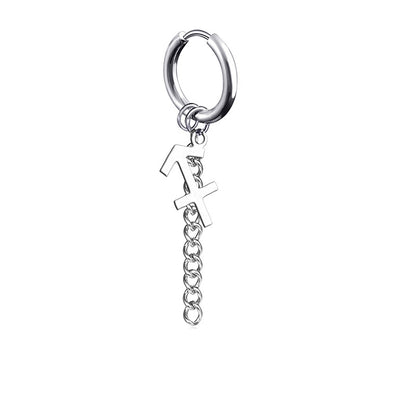 12 Zodiac Sign Titanium Steel Earrings