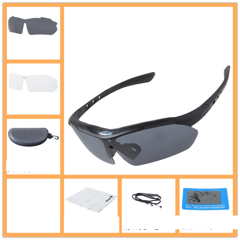 Polarized Cycling Glasses with Myopia Support