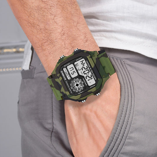 Electronic Watch Seven Colors Noctilucent Waterproof Sports Watch for Men