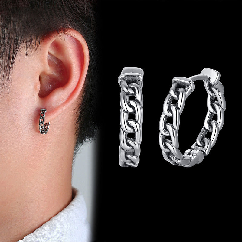 Men's Retro Geometric Triangle Earrings