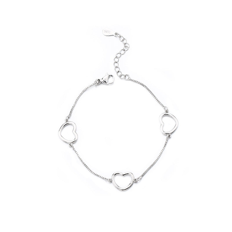 Hollow Heart Charm Bracelet