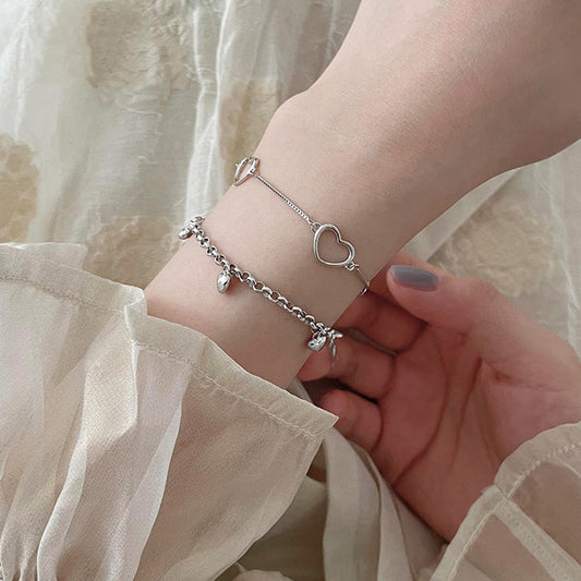 Hollow Heart Charm Bracelet