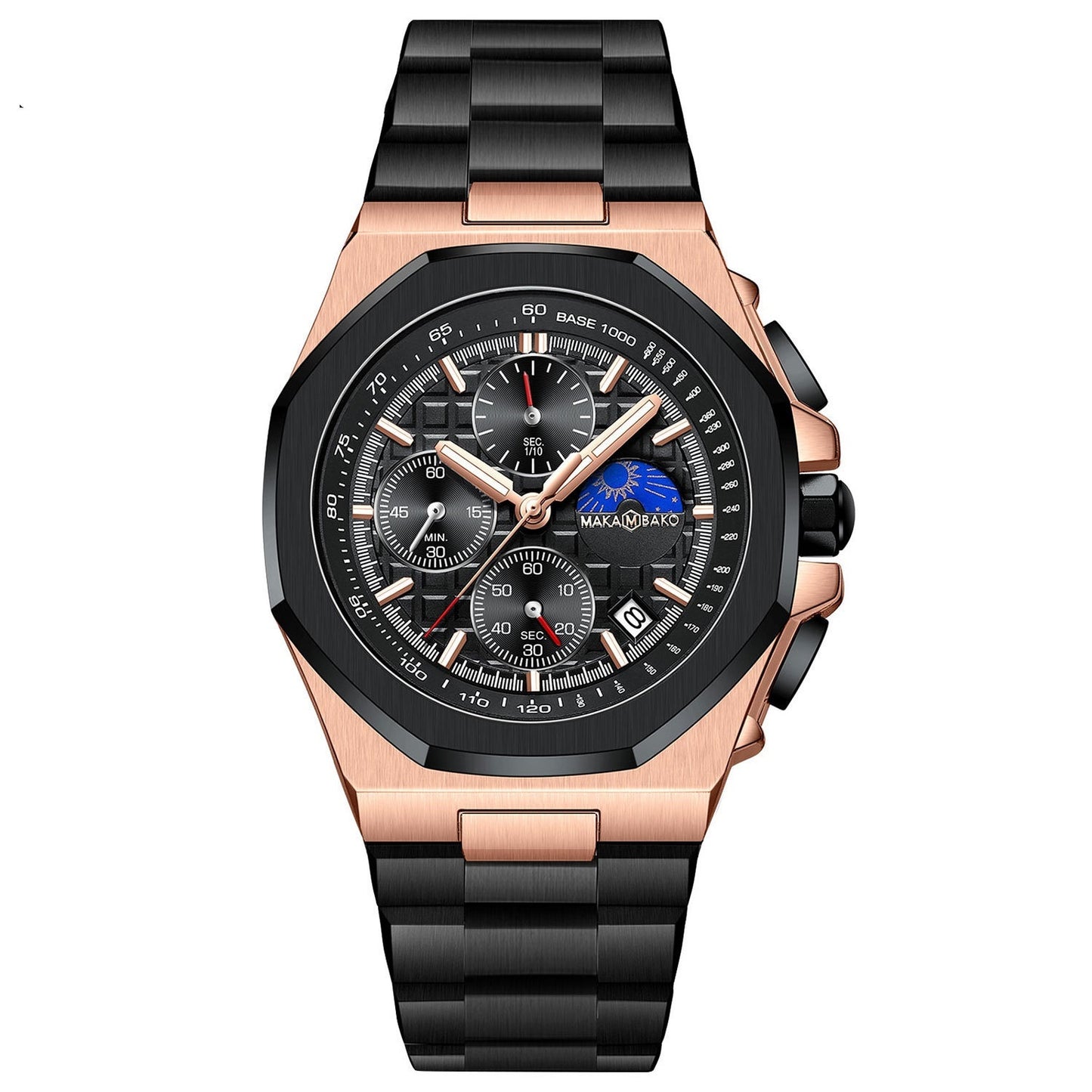 Sun Moon Star Multi-function Waterproof Watch for Men