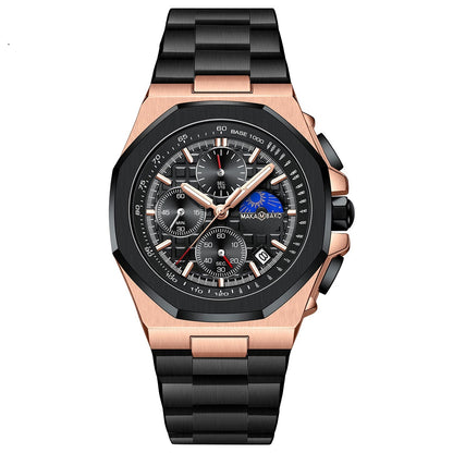 Sun Moon Star Multi-function Waterproof Watch for Men