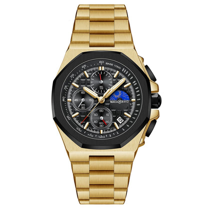 Sun Moon Star Multi-function Waterproof Watch for Men
