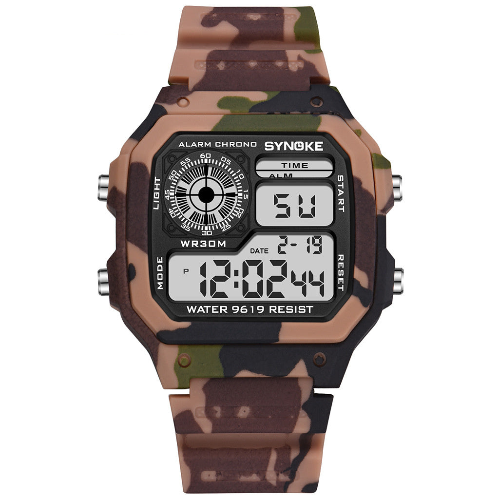 Electronic Watch Seven Colors Noctilucent Waterproof Sports Watch for Men