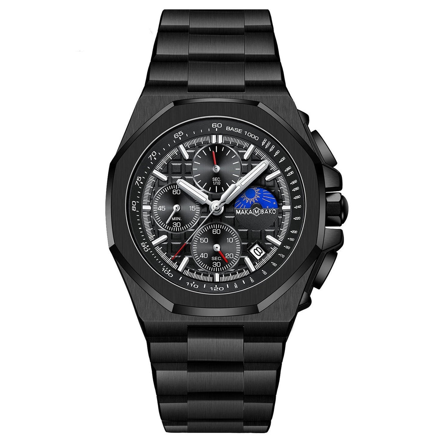 Sun Moon Star Multi-function Waterproof Watch for Men