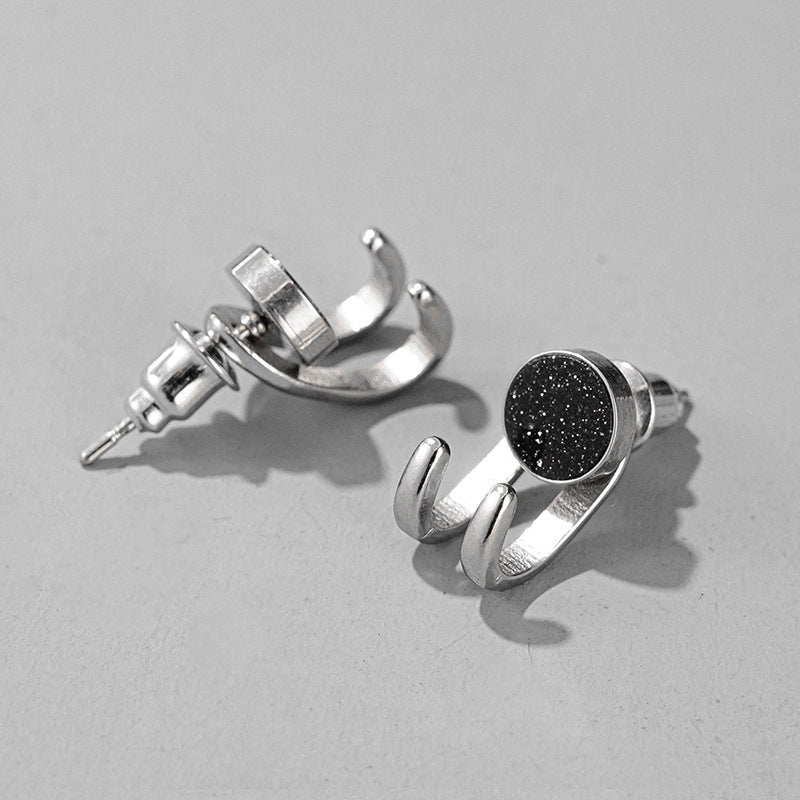 Men's 925 Silver-Plated Statement Stud Earrings