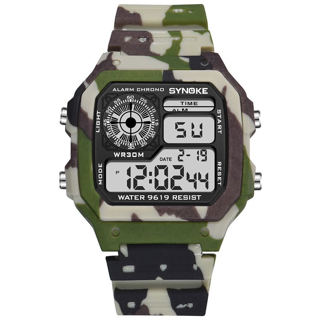 Electronic Watch Seven Colors Noctilucent Waterproof Sports Watch for Men