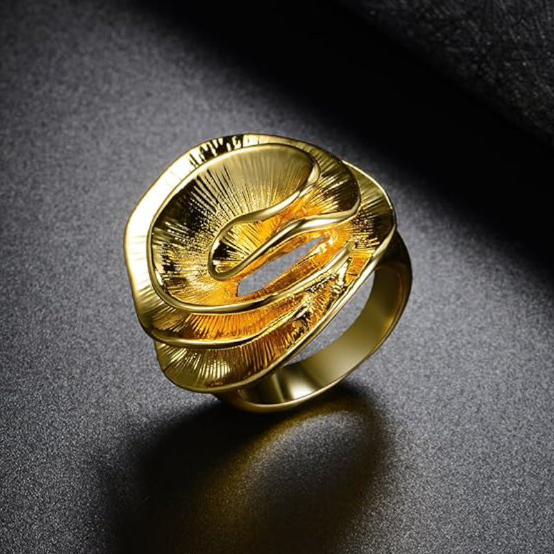 18K Gold-Plated Irregular Flower Ring