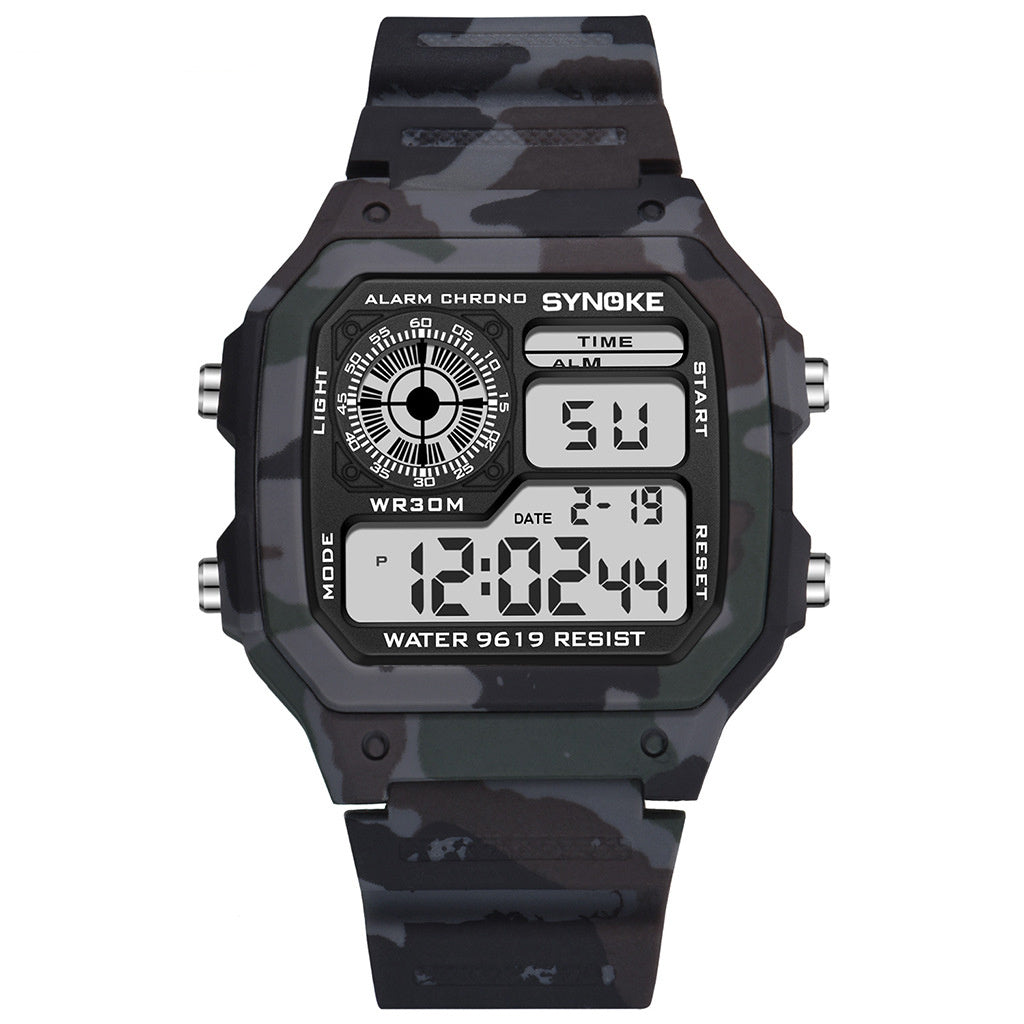 Electronic Watch Seven Colors Noctilucent Waterproof Sports Watch for Men
