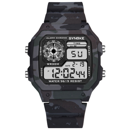 Electronic Watch Seven Colors Noctilucent Waterproof Sports Watch for Men