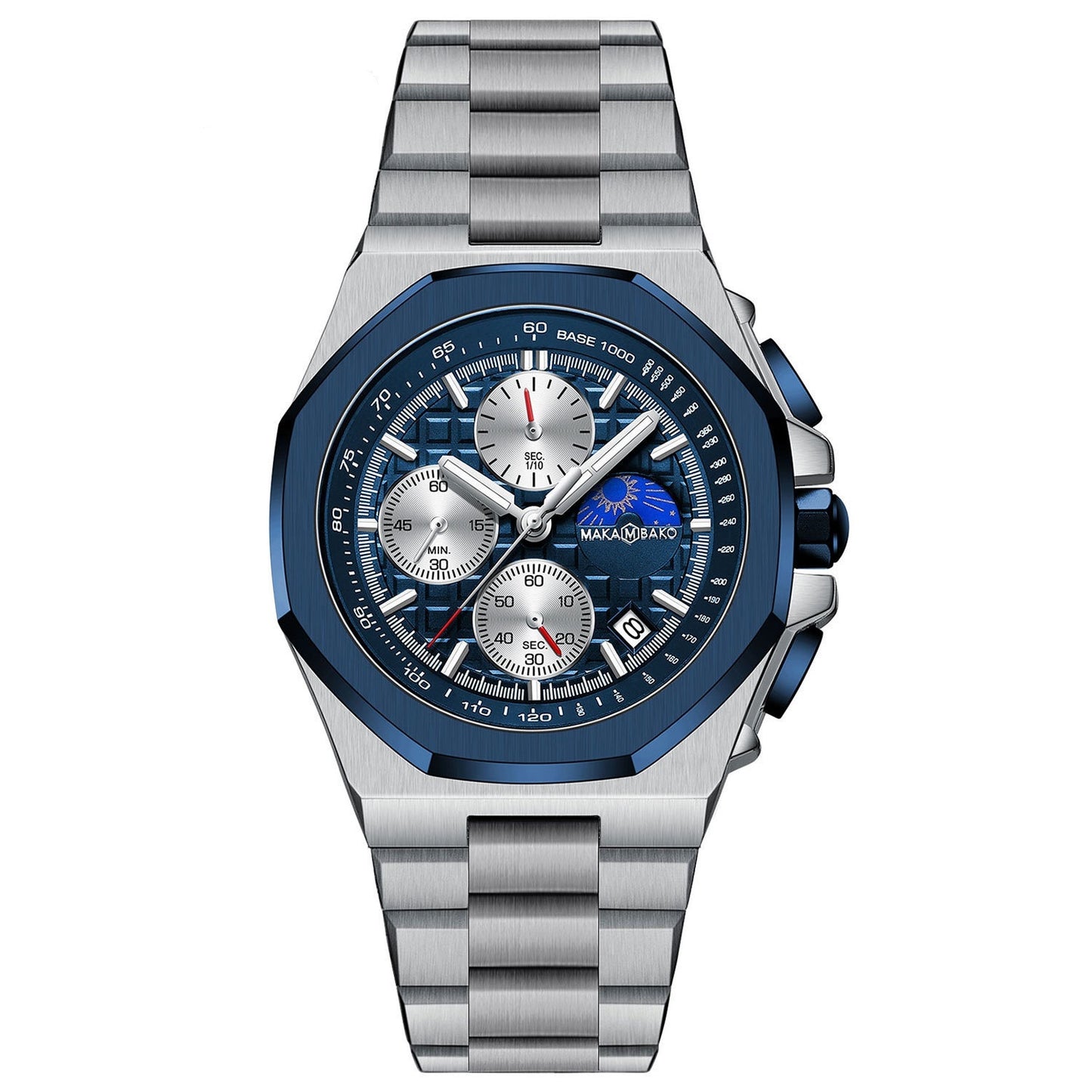 Sun Moon Star Multi-function Waterproof Watch for Men